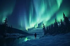 南极极光自然景观视觉盛宴