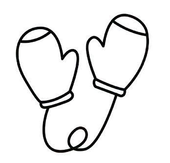 手套简笔画涂色