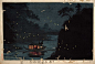江户夜色，昔日灯火。作者：浮世绘画家小林清亲