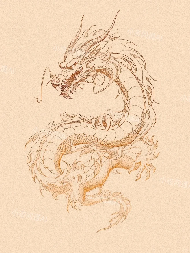 中国龙纹身手绘图-花瓣网