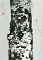 吴冠中 又见风筝-61×46-布面油画-2003