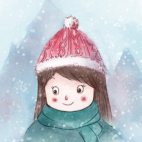 儿童插画    等一场，初雪 小小渔Fo...