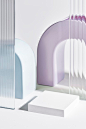 Pattern glass product backdrop with stand Free Photo