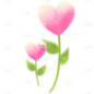 卡通感情人节花元素贴纸
