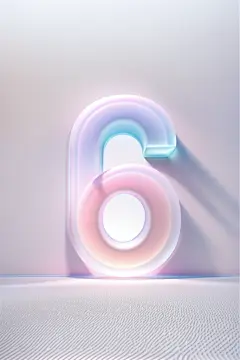 磨砂玻璃材质数字6模型图片