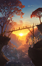 Forest of Liars : Sunset on the wood bridge, Sylvain Sarrailh : Animated background from Forest of Liars : http://www.forestofliars.com