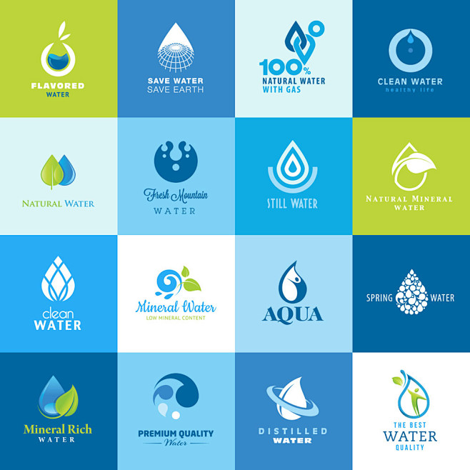 #蓝色水滴logo设计图片#