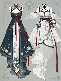 古风绘画服装素材-花瓣网|陪你做生活的设计师 | 服装设计素材 | 古风仙女裙 - 小红书
