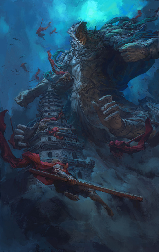 游戏原画插画cg西游记钟风华