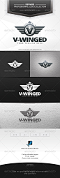 v翼标志——波峰标志模板V-Winged Logo - Crests Logo Templates军队、品牌、品牌、业务、公司、佳洁士、会徽、游戏,身份,信,奖牌,金属,打印好,士兵,象征,v,矢量,胜利,胜利,视觉识别,网络,翼 army, brand, branding, business, company, crest, emblem, game, identity, letter, medal, metal, print ready, soldier, symbol, v, vector, vic