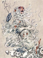 James Jean - "Year of the Monkey" 1st Edition - 2016 Artist: James Jean Year: 2016 Class: Art Print Status: Official Run: 472 Released: 01/26/16 Technique: GicleePape