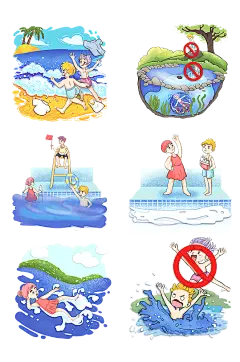 防溺水儿童小学生安全宣传-众图网