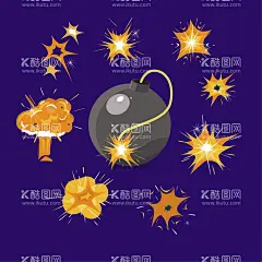 漫画爆炸效果  - 源文件下载【酷图网】爆炸效果,卡通,手绘,炸弹素材,爆炸特效,漫画爆炸效果