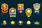 为获胜的ui游戏颁发带有图标的黄金徽章。