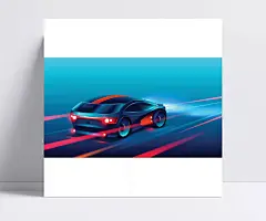 行驶在公路上的黑色跑车矢量素材|插图,抽象,照明,驱动,汽车,蓝色,轨道,平面,背景,概念,艺术,模型,海报,比赛,跑车,交通,运输,绘图,矢量素材