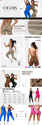 Amazon.com: OEAK Womens Scrunch Butt Jumpsuits 2024 Crew Neck Seamless Romper V Back Gym Booty Leggings Bodycon Workout Yoga Unitard : Clothing, Shoes & Jewelry