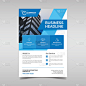 Corporate business flyer template with blue geomet