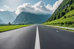 公路弯道蓝天白云高速公路摄影图