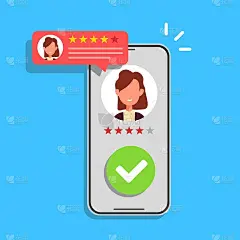 手机与客户评论评级信息矢量插图，平面卡通设计的手机智能手机显示和在线评论或客户评价，概念的经验或反馈