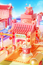 龙年年货节3D立体新年春节中国风建筑电商场景