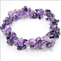 天然紫水晶碎石手链 手串 旺情缘饰品 女 高贵 紫晶 情侣款 礼物