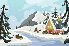 冬天背景  【酷图网】冬天背景,冬日背景,冬日风景,下雪,雪地,寒冷,梦幻,冬天壁纸,景色,自然季节,冬季,插图,冰天雪地,手绘,卡通,风景地形,