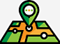 地图定位图标 https://88ICON.com 图标 地图图标 GPS定位系统 导航 定位 绿色 目的地地图 GPS定位地图