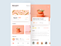 UI design exercises-Dessert ios11 color card time-tea orange iphonex interface layout app ui food dessert