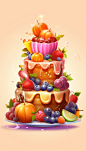 创意庆祝生日快乐生日蛋糕甜品插画