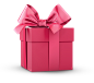 00663_一个粉色的方形立体盒子装饰着纸盒粉色丝带免抠PNG素材