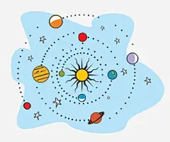 手绘天文信息图png免抠素材_新图网 https://ixintu.com 天文信息图 天体运行轨道 星球 虚线 手绘虚线 线条 虚线笔刷