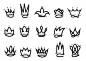 Crown logo hand drawn icon Premium Vector