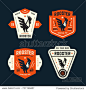 Set of Vintage Badges with Rooster Graphic Mark. Collection of Retro Emblems. Premium Logo Design. Bold and Crisp Style. Vector Illustration.