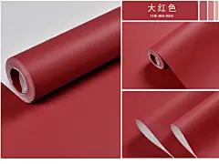 大红色墙纸纯色素色现代简约客厅卧室酒红色电视背景复古红色壁纸-淘宝网