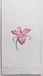 Orchid Gala<br>Hand Towel - White Cotton