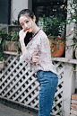 侧颜#户外写真女孩#