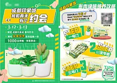 多肉打卡活动海报-源文件
