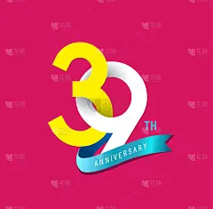 39周年纪念简单标志，网页，游戏模板设计，创意海报，小册子，传单，传单，杂志，请帖