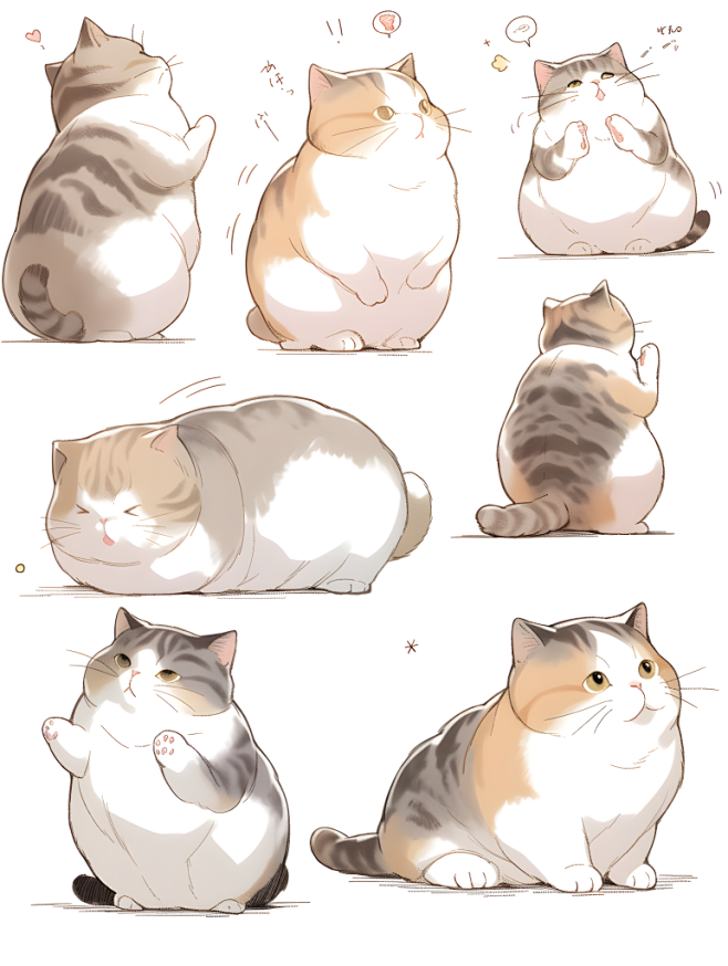 小猫咪表情包素材图AI图