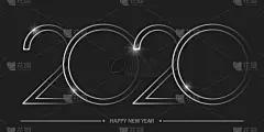 线条,2020,贺卡,文字,矢量,黑色背景,请柬,事件,倒计时,新年前夕