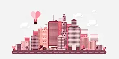 卡通房屋装饰插画广告设计扁平化免抠png素材_新图网ixintu.com