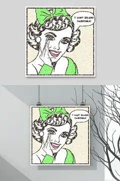 唯美波普风格人物插画矢量素材-众图网