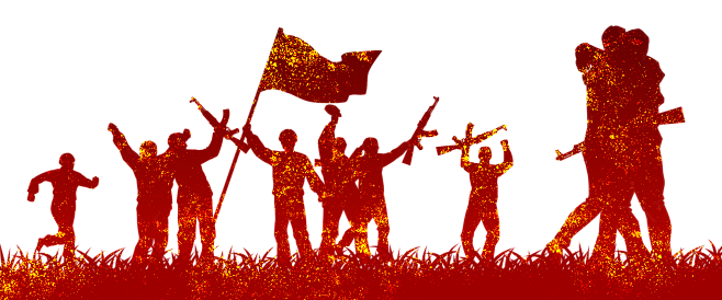 建党节人物剪影
