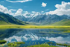 山中湖水自然风景壁纸