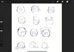 小猪表情包线稿