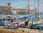 LA CIOTAT PORT (2009), PALETTE KNIFE OIL ON LINEN, 21.75”X28.125”
  