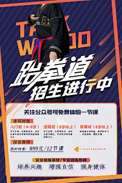 大气跆拳道运动宣传海报