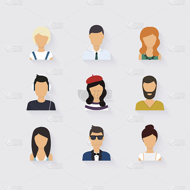人图标。People Flat图标集合。