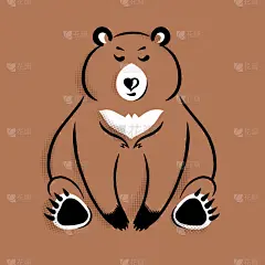 可爱的,熊,卡通,极简构图,动物插画,摆拍,贺卡,几何形状,拍摄环境,简单