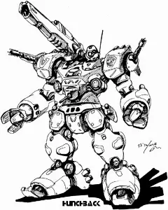 机甲风暴- 日本STUDIO NUE机器人robot手绘原画黑白线稿欣赏